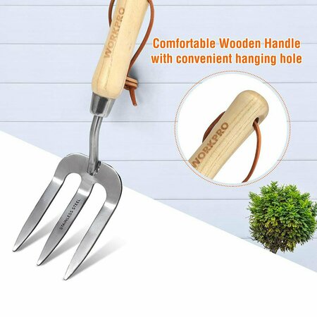 Prime-Line WORKPRO 4 Piece Garden Tool Set - Heavy-Duty Stainless Steel, Includes 4 Hand Tools 1 Kit W005010WE
